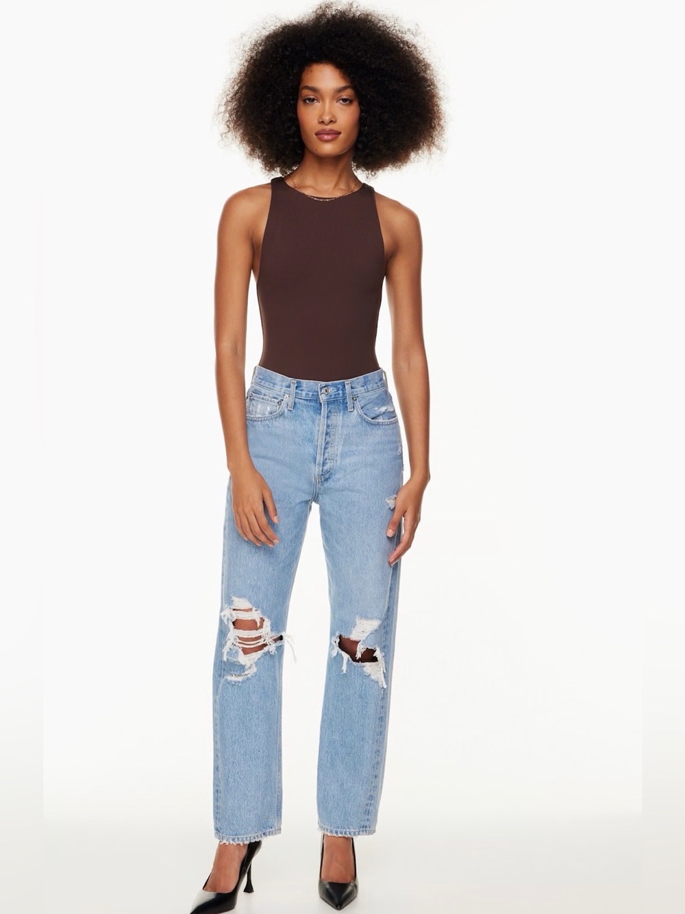 AGOLDE 90's Jean High Rise Straight Leg  Distressed-22( fits 24)- MSRP $198